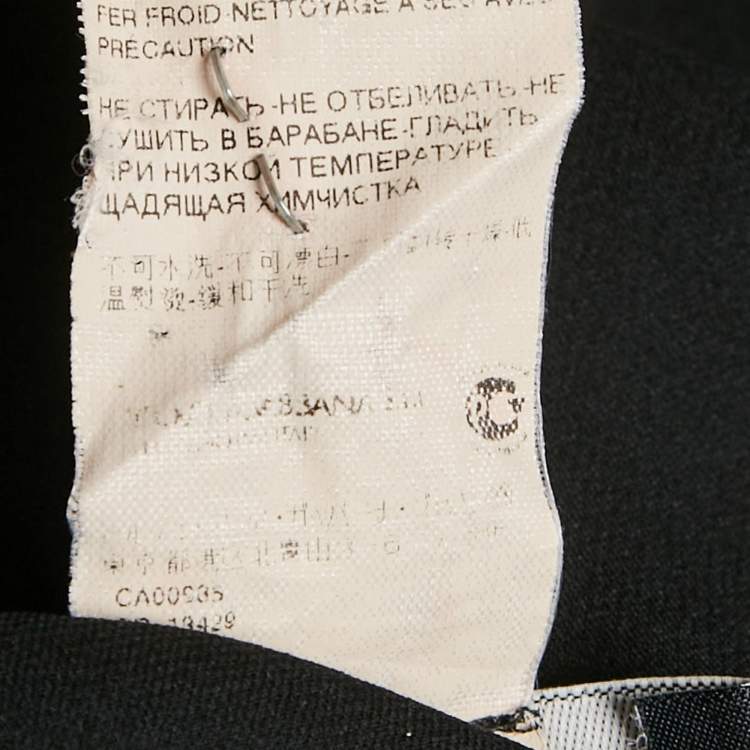 Pre Owned Dolce & Gabbana Black Silk Frill Detail Sheer Blouse M