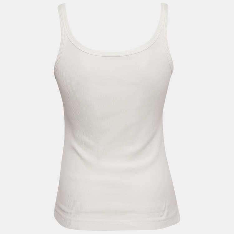 Pre Owned Dolce & Gabbana White Cotton Tank Top S 