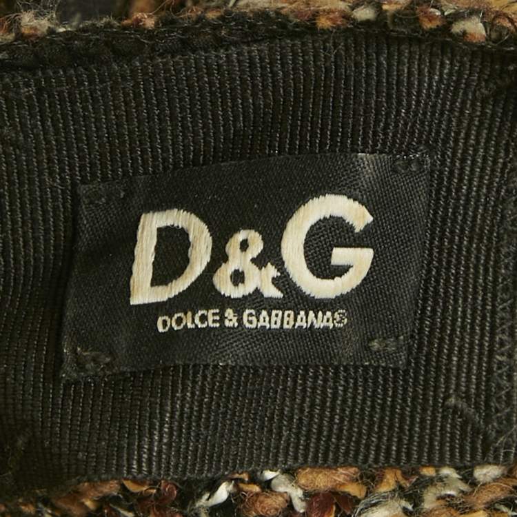 Pre Owned Dolce & Gabbana Black & Brown Tweed Sleeveless Short Dress S 