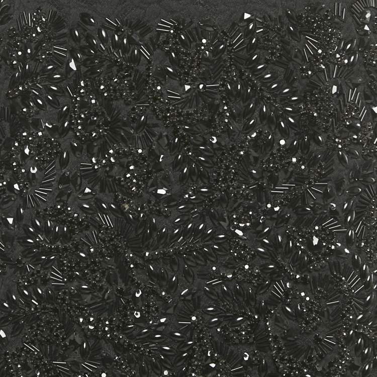 Pre Owned Dolce & Gabbana Black Crystal Embellished Jacquard Top and Skirt Set S