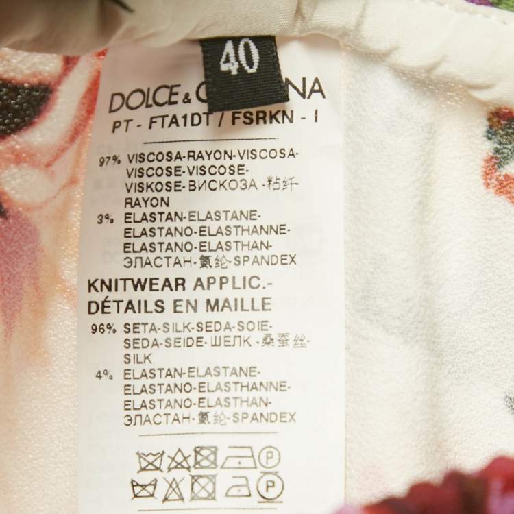 Pre Owned Dolce & Gabbana Multicolor Floral Print Crepe La Modaé Bellezza Pants S
