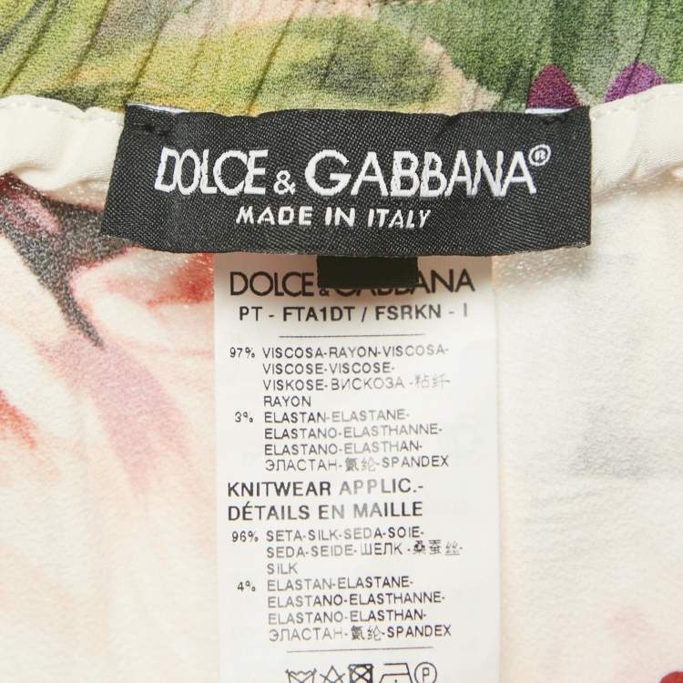 Pre Owned Dolce & Gabbana Multicolor Floral Print Crepe La Modaé Bellezza Pants S