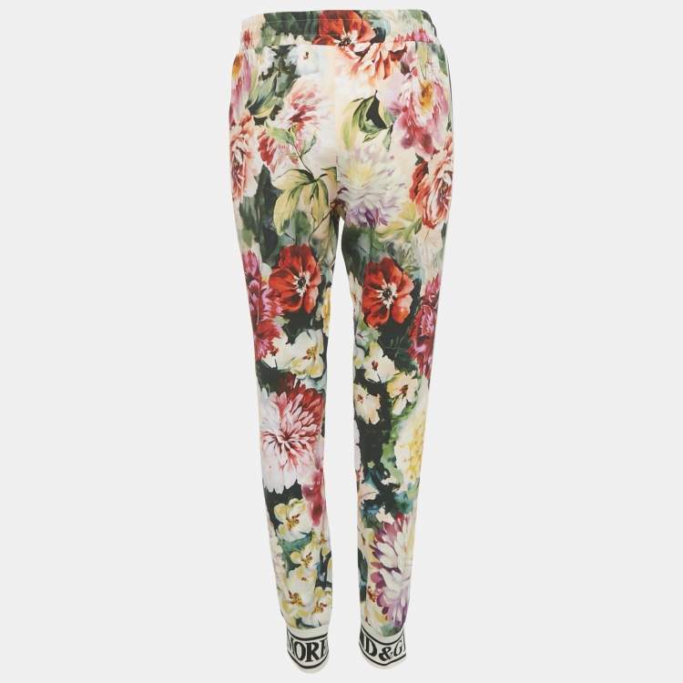 Pre Owned Dolce & Gabbana Multicolor Floral Print Crepe La Modaé Bellezza Pants S