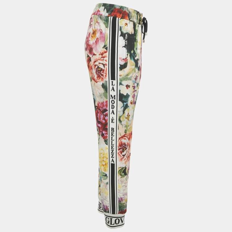 Pre Owned Dolce & Gabbana Multicolor Floral Print Crepe La Modaé Bellezza Pants S