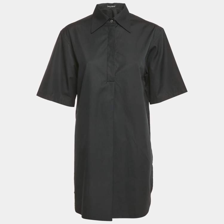 Pre Owned Dolce & Gabbana Black Cotton Oversize Tunic S 