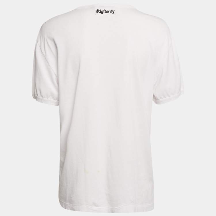 مملوكة مسبقًا Dolce & Gabbana White Boycott Logo Print Cotton T-Shirt S