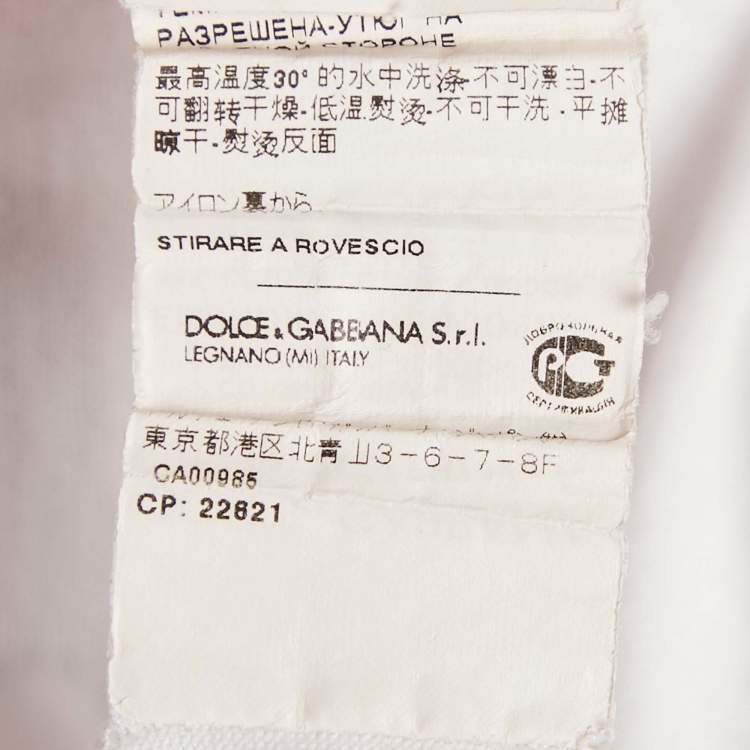 مملوكة مسبقًا Dolce & Gabbana White Boycott Logo Print Cotton T-Shirt S