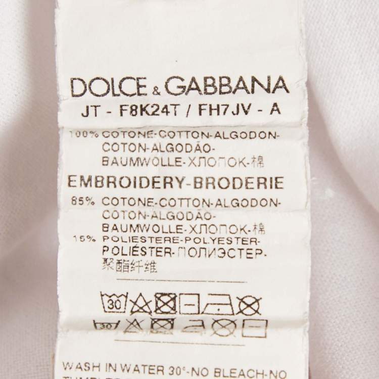 مملوكة مسبقًا Dolce & Gabbana White Boycott Logo Print Cotton T-Shirt S