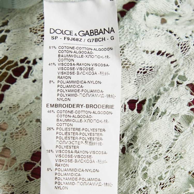 Pre Owned Dolce & Gabbana Multicolor Lace Sheer Oversized  S