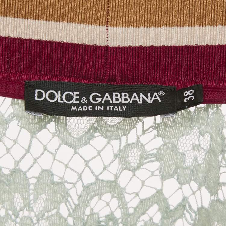 Pre Owned Dolce & Gabbana Multicolor Lace Sheer Oversized  S