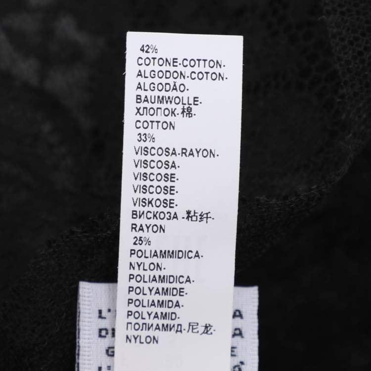 Pre Owned Dolce & Gabbana Black Lace Logo Bodysuit M