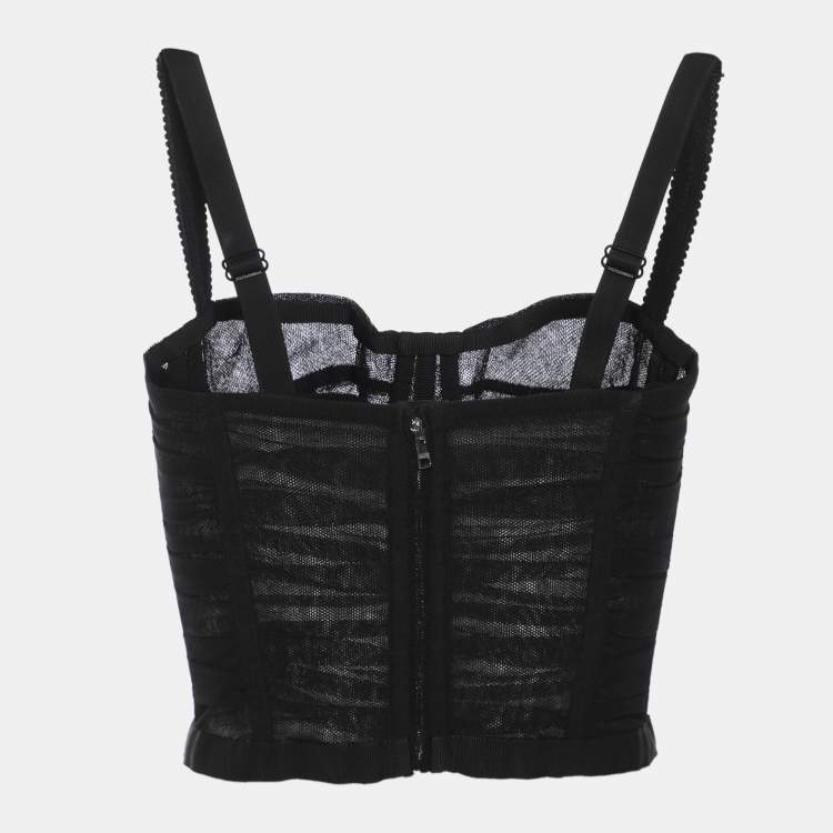 Pre Owned Dolce & Gabbana Black Tulle Top S