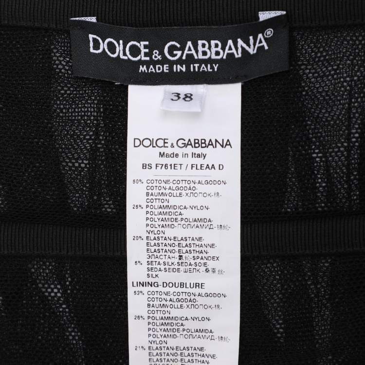 Pre Owned Dolce & Gabbana Black Tulle Top S