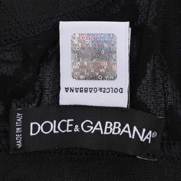 Pre Owned Dolce & Gabbana Black Lace Triangle Crop Top XS