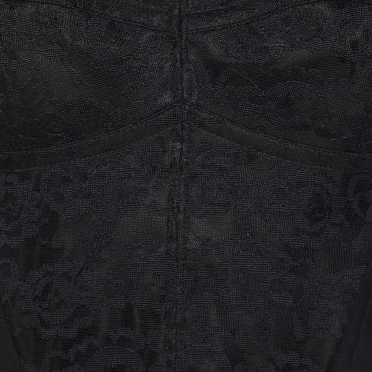 Pre Owned Dolce & Gabbana Black Jersey Lace Crop Tank Top S