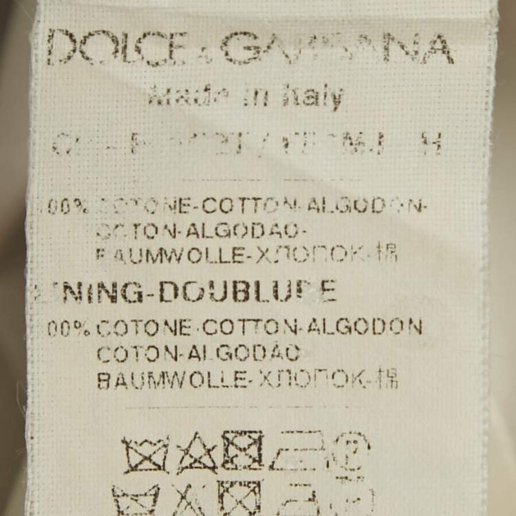 Pre Owned Dolce & Gabbana White Rose Print Poplin Mini Dress XS