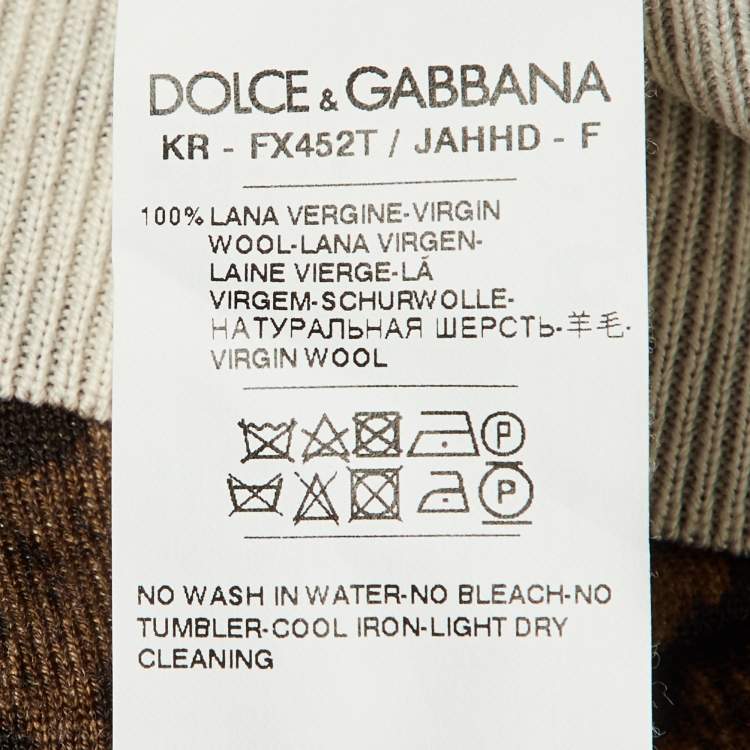 Pre Owned Dolce & Gabbana Brown Leopard Print Wool Sweater XL
