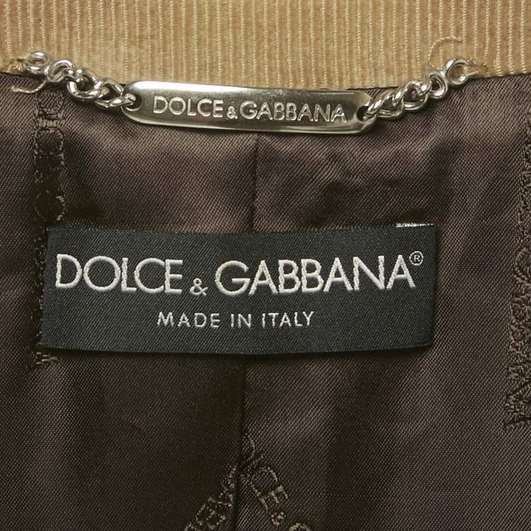 Pre Owned Dolce & Gabbana Brown Corduroy Single Breasted Blazer M 