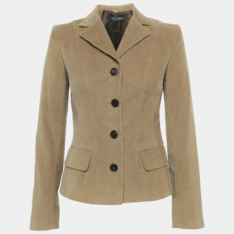 Pre Owned Dolce & Gabbana Brown Corduroy Single Breasted Blazer M 