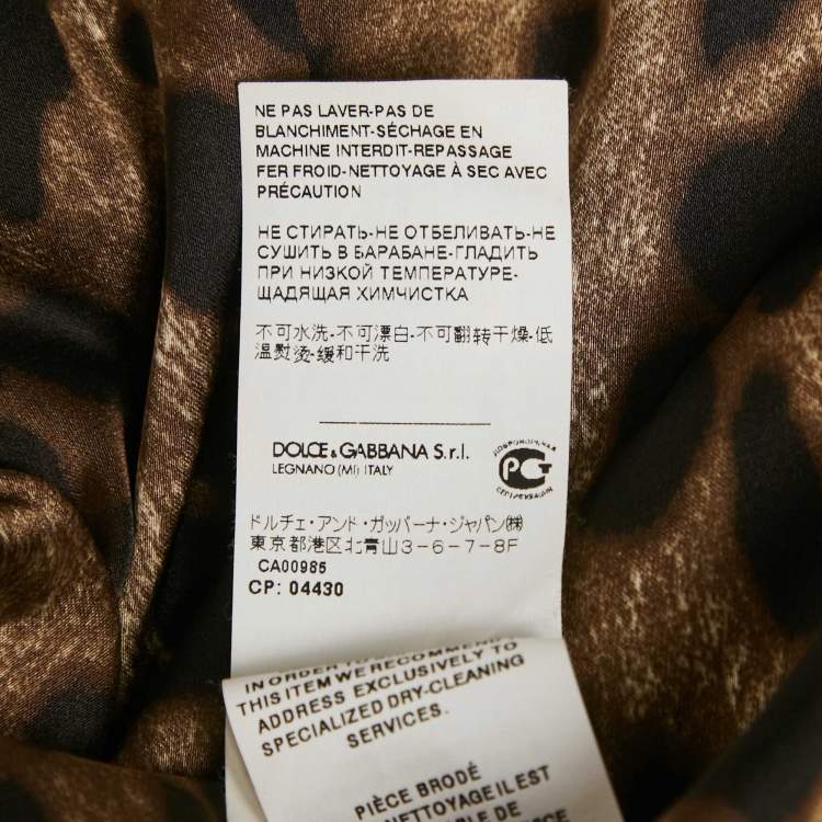 Pre Owned Dolce & Gabbana Green Crepe Bejeweled Buttons Flounce Dress S
