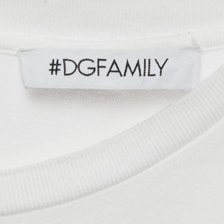 Pre Owned Dolce & Gabbana White Applique Cotton T-Shirt L