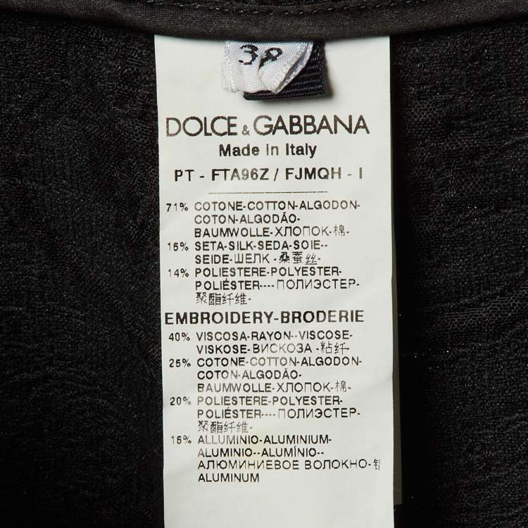 Pre Owned Dolce & Gabbana Black Jacquard Star Studded Culottes S