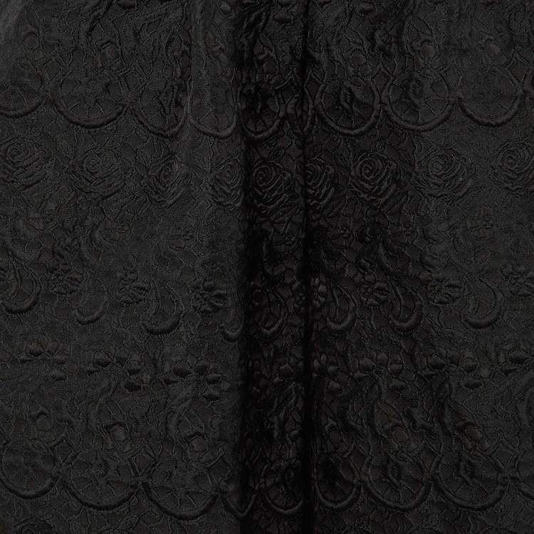 Pre Owned Dolce & Gabbana Black Jacquard Star Studded Culottes S