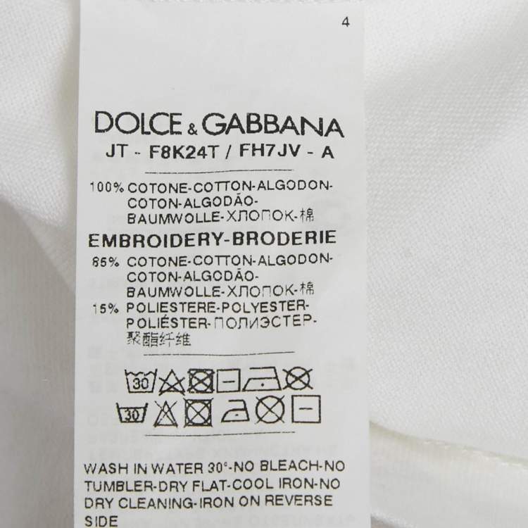 Pre Owned Dolce & Gabbana White Logo Boycott Cotton T-Shirt L
