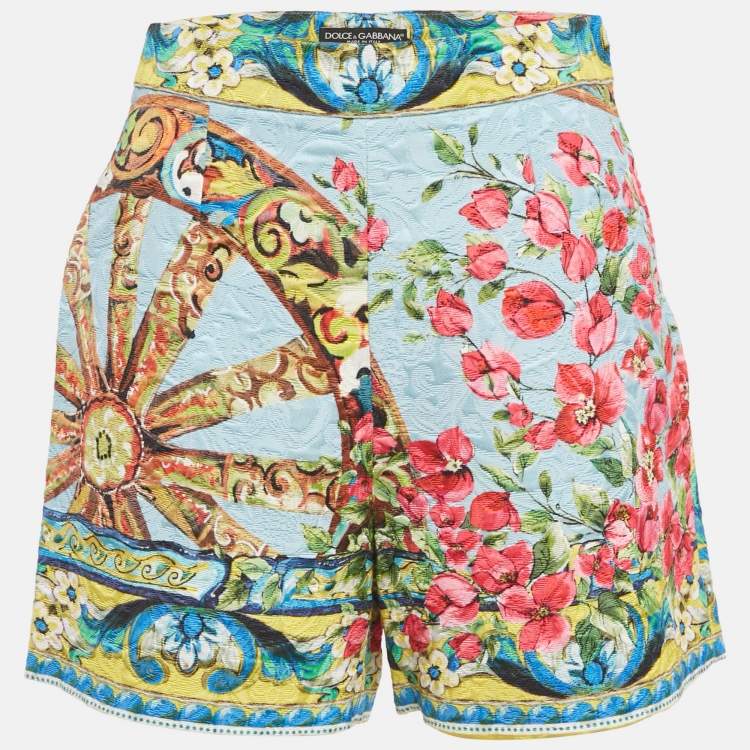 Pre Owned Dolce & Gabbana Multicolor Printed Jacquard Shorts S