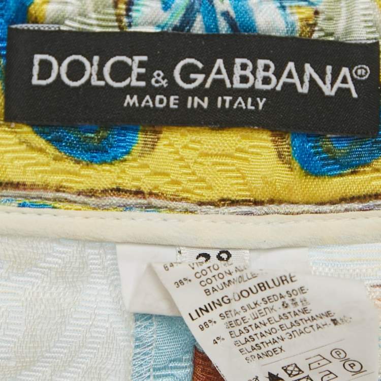 Pre Owned Dolce & Gabbana Multicolor Printed Jacquard Shorts S