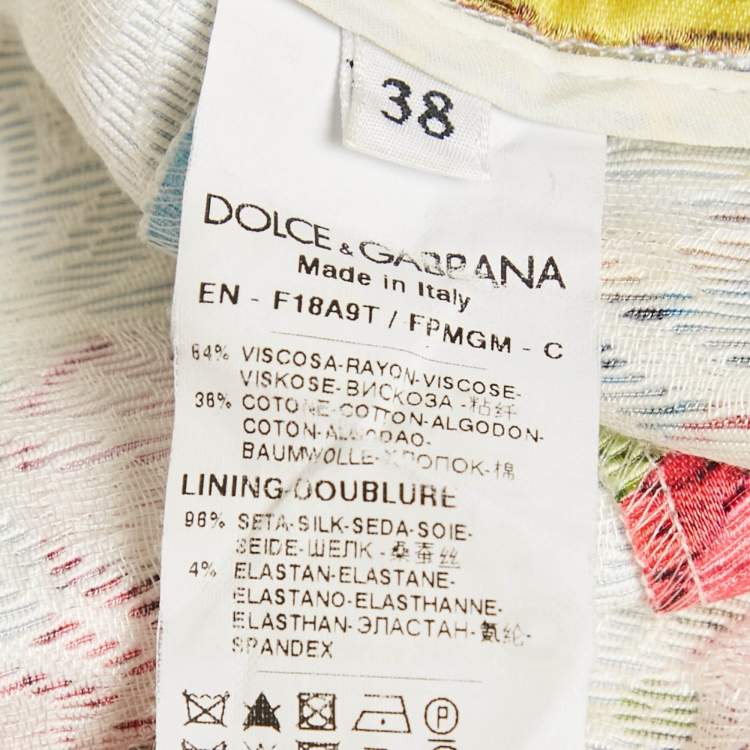 Pre Owned Dolce & Gabbana Multicolor Printed Jacquard Shorts S