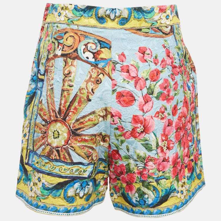 Pre Owned Dolce & Gabbana Multicolor Printed Jacquard Shorts S