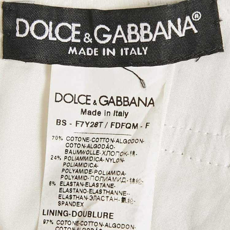 Pre Owned Dolce & Gabbana Blue Denim Bustier Top S