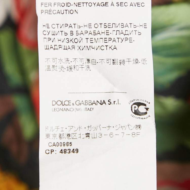 Pre Owned Dolce & Gabbana Multicolor Floral Print Cotton Tiered Midi Dress L