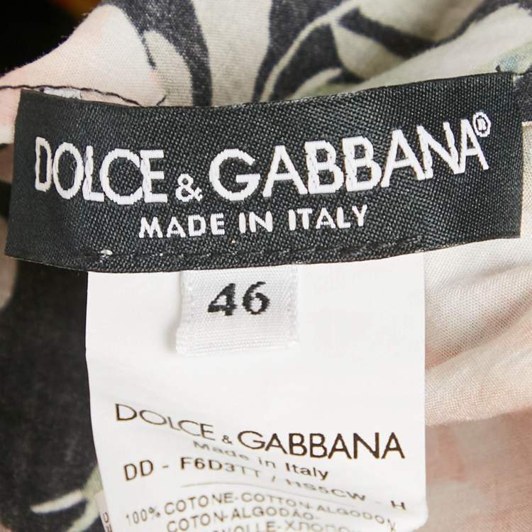 Pre Owned Dolce & Gabbana Multicolor Floral Print Cotton Tiered Midi Dress L