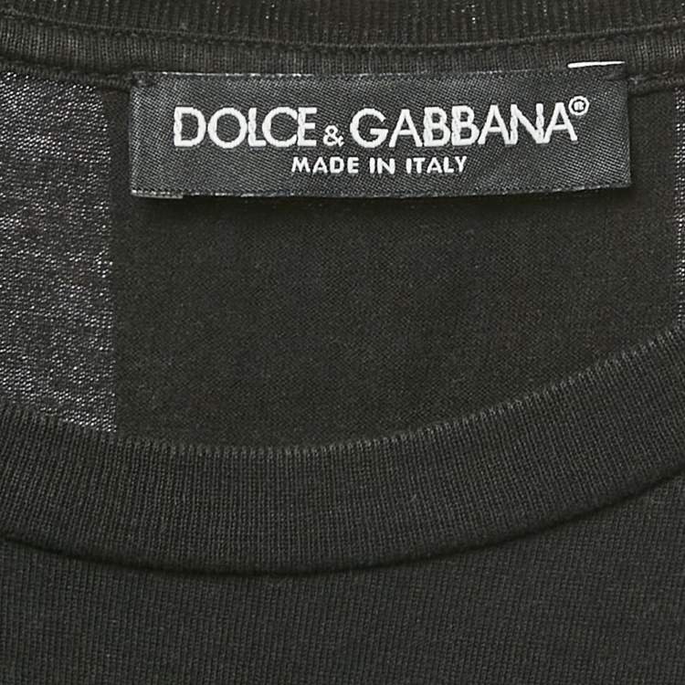 Pre Owned Dolce & Gabbana Black Printed Cotton Tank Top S