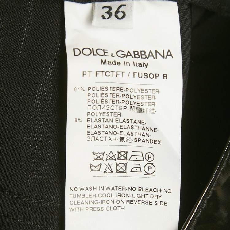Pre Owned Dolce & Gabbana Black Synthetic Slim Fit Pants XS
