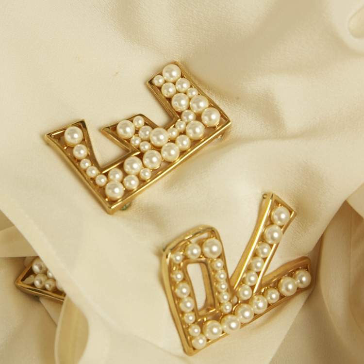 Pre Owned Dolce & Gabbana Cream Amore Silk Blouse M
