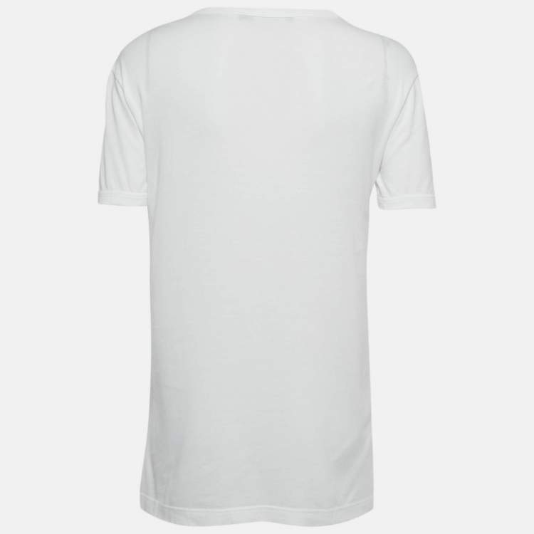 Pre Owned Dolce & Gabbana White I Have A Beautiful Life Print Cotton T-Shirt XS 