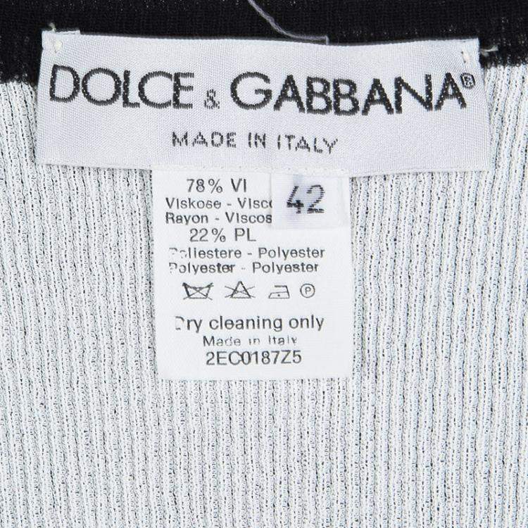 Pre Owned Dolce & Gabbana Monochrome Layered Rib Knit Sleeveless Tank Top M