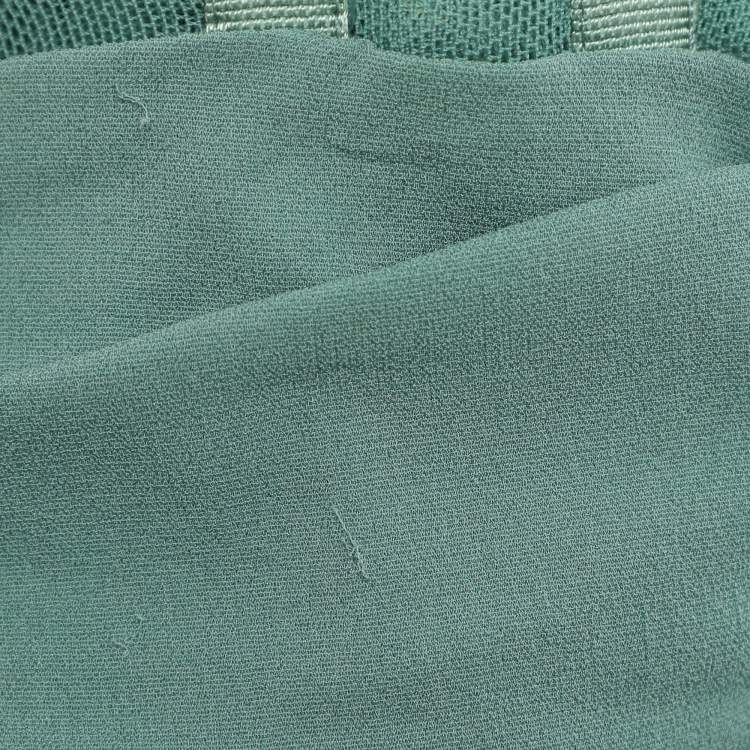 Pre Owned Dolce & Gabbana Green Pleated Chiffon Midi Dress S
