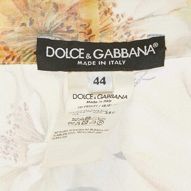 Pre Owned Dolce & Gabbana Multicolor Camellia Print Silk Kaftan Dress M