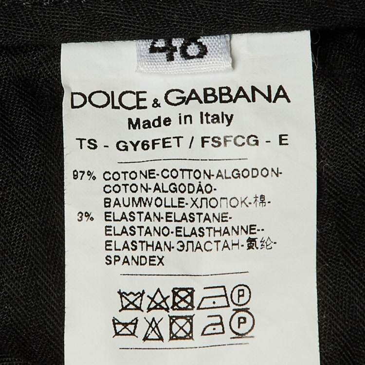 Pre Owned Dolce & Gabbana Black Polka Dot Cotton Trousers L