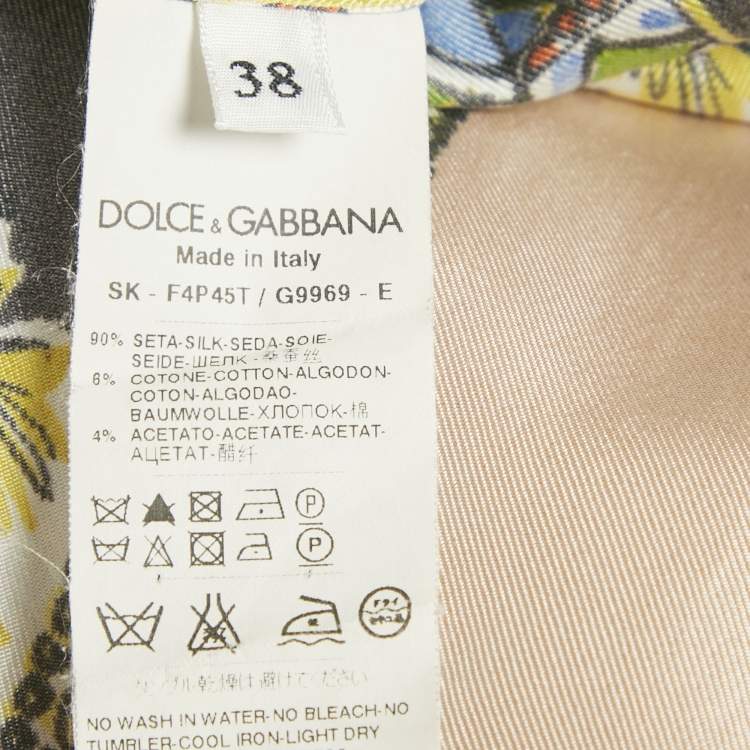Pre Owned Dolce & Gabbana Multicolor Printed Silk Maxi Skirt S