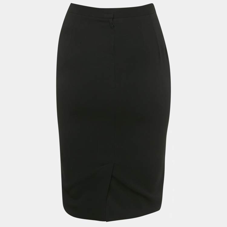 Pre Owned Dolce & Gabbana Black Crepe Pencil Skirt XS 