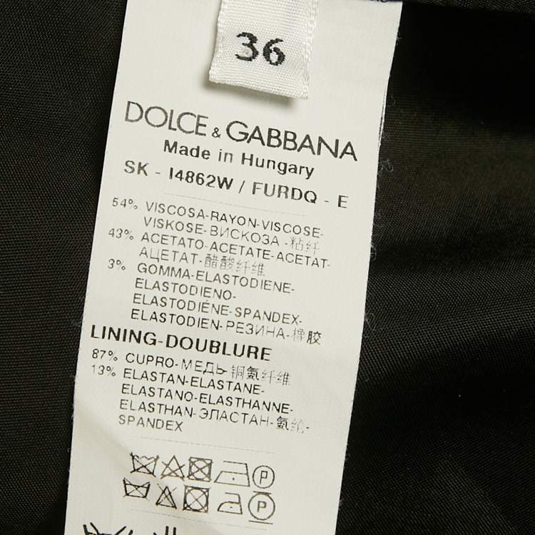 Pre Owned Dolce & Gabbana Black Crepe Pencil Skirt XS 
