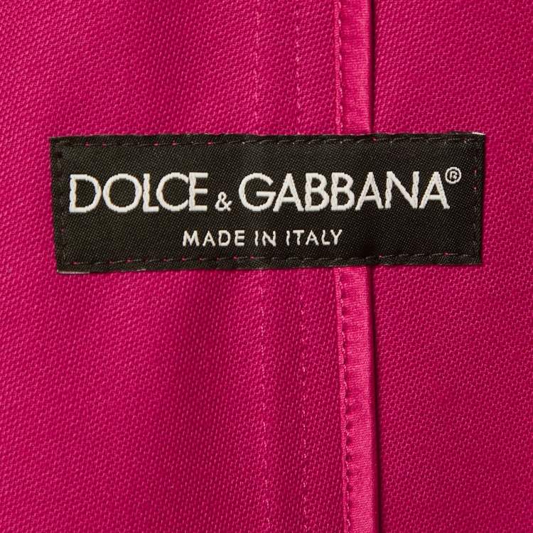 Pre Owned Dolce & Gabbana Pink Wool Blend Double Breasted Long Trench Coat XS 
