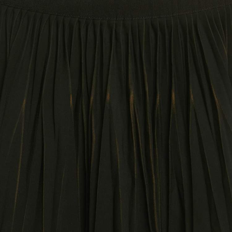 Pre Owned Dolce & Gabbana Black Crepe Pleated Mini Skirt M
