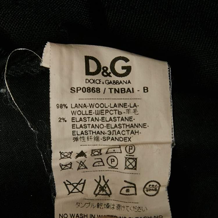 Pre Owned D&G Black Wool Formal Trousers S 