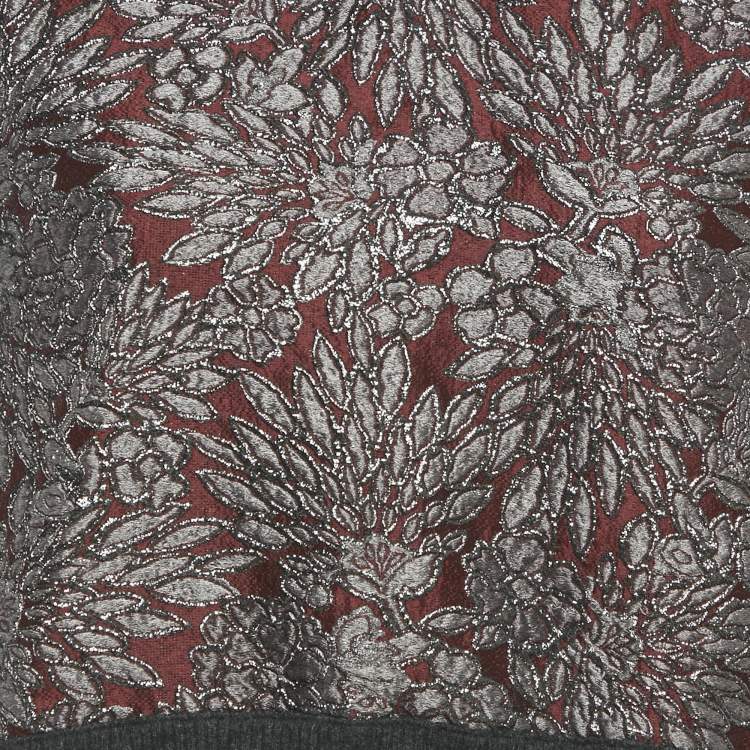 Pre Owned Dolce & Gabbana Burgundy Jacquard Sweatshirt M